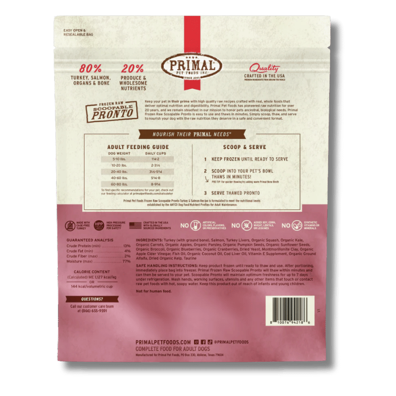 PRIMAL - Canine - Frozen - Pronto - Turkey & Salmon