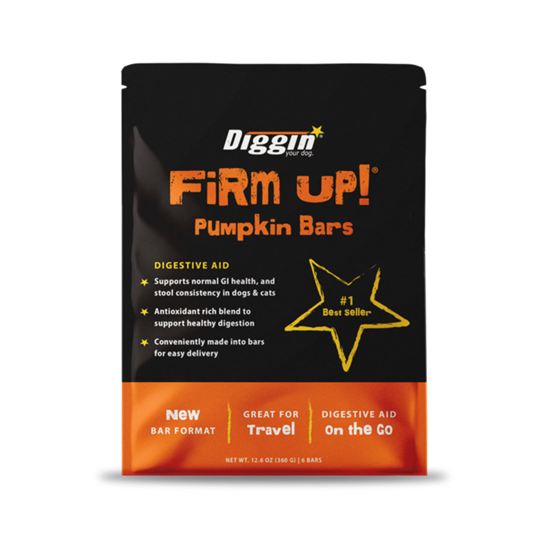Diggin Your Dog - Firm Up Pumpkin - Bars - Resealable Bag - 6 Pack