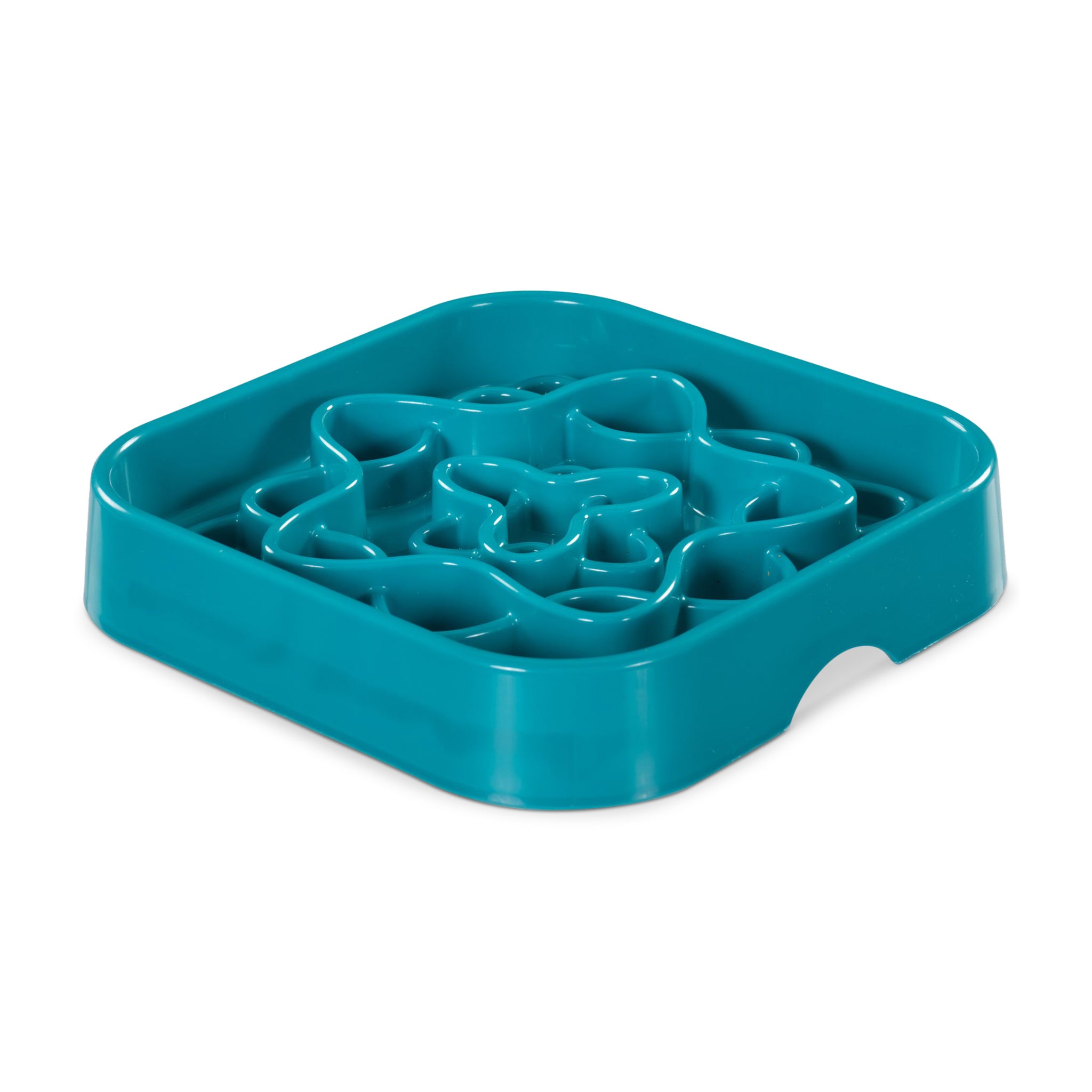 Messy Mutts - Feeder - Slow - Interactive - Melamine - Square - Blue