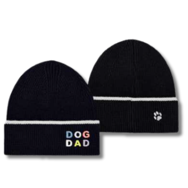 HatPhile - Knit Toque - Reflective - Dog Dad - Black