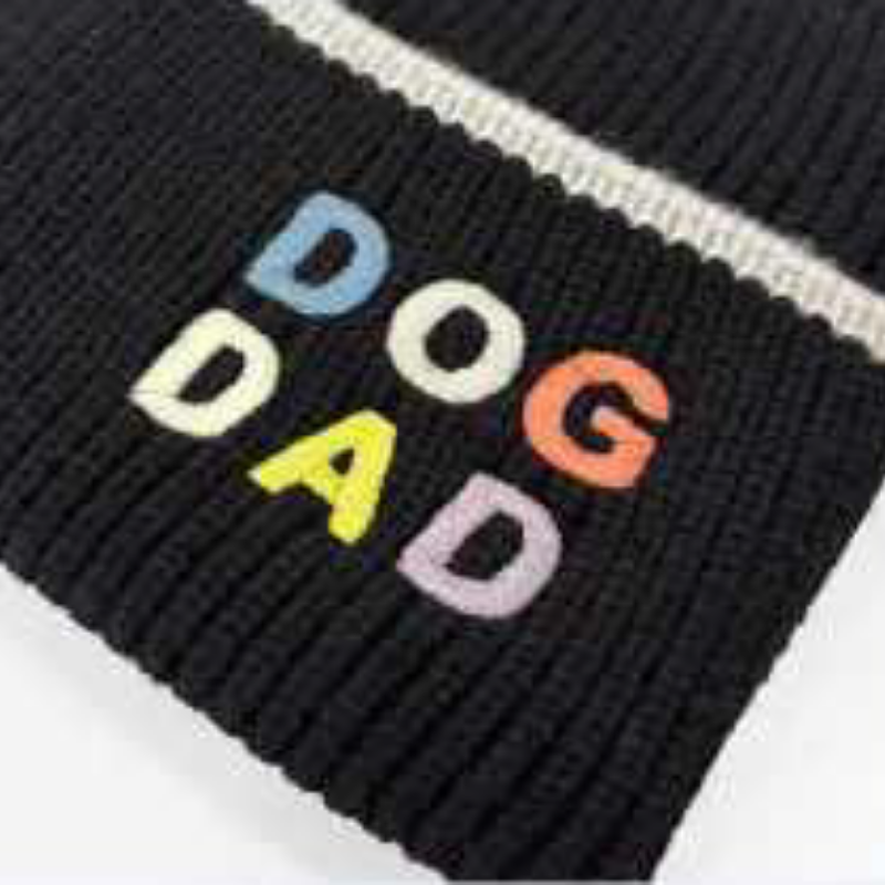 HatPhile - Knit Toque - Reflective - Dog Dad - Black