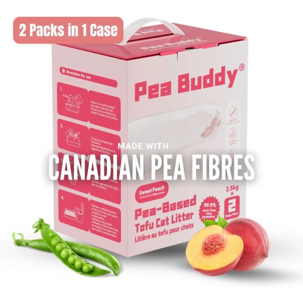 ONE FOR PETS - Pea Buddy - Tofu Litter - Sweet Peach - 2x2.5kg Bags