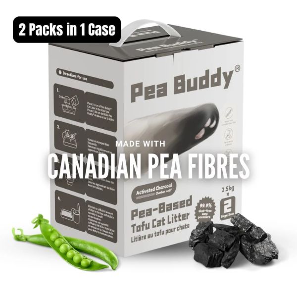 ONE FOR PETS - Pea Buddy - Tofu Litter - Charcoal - 2x2.5kg Bags