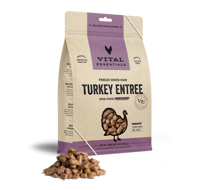 Vital Essentials - Dog Turkey Freeze Dried Mini Nibs - 14 oz