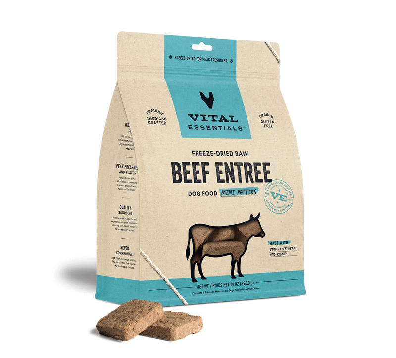 Vital Essentials - Dog Mini Patties GF Freeze Dried - Beef - 14oz