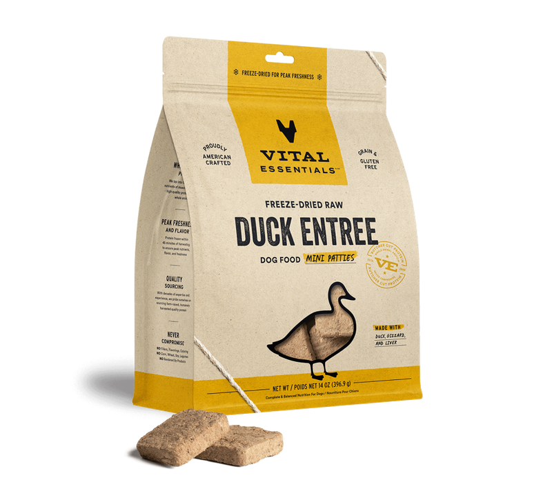 Vital Essentials -  Dog Mini Patties Freeze Dried - Duck - 14 oz