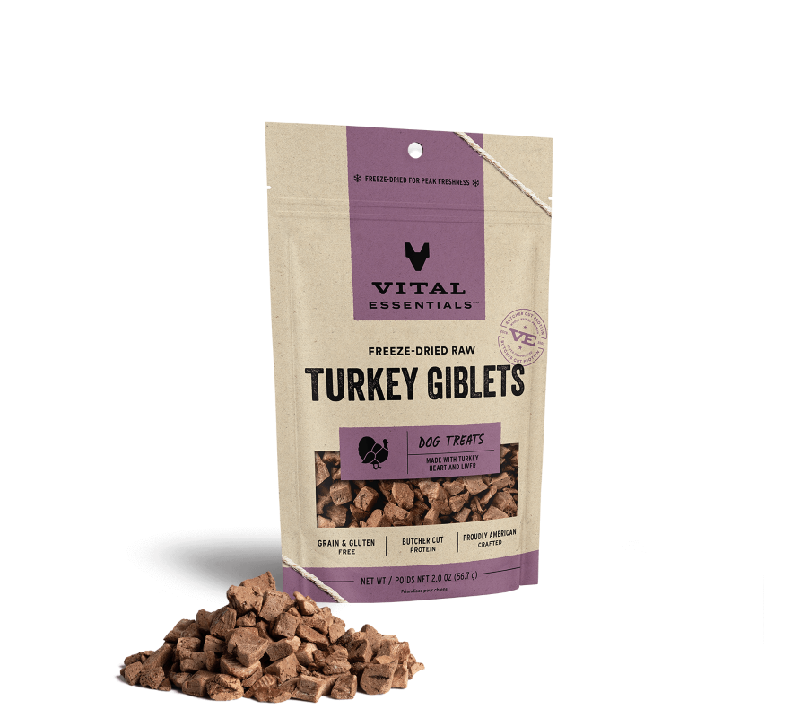 Vital Essentials - Dog GF Freeze-Dried Turkey Giblet Treats - 2oz