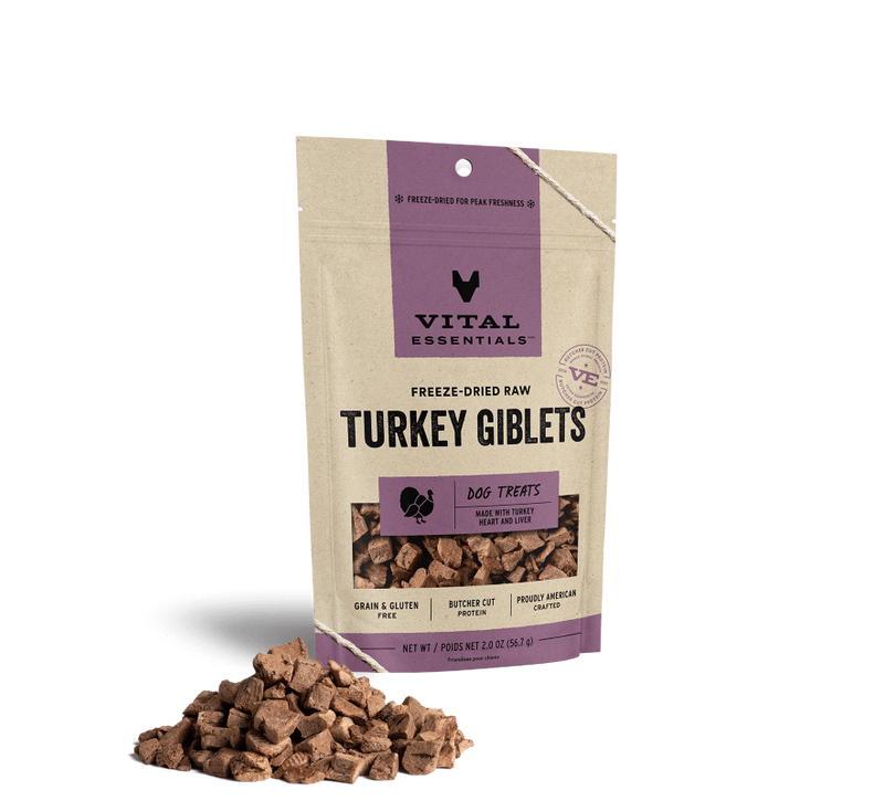 Vital Essentials - Dog GF Freeze-Dried Turkey Giblet Treats - 2oz