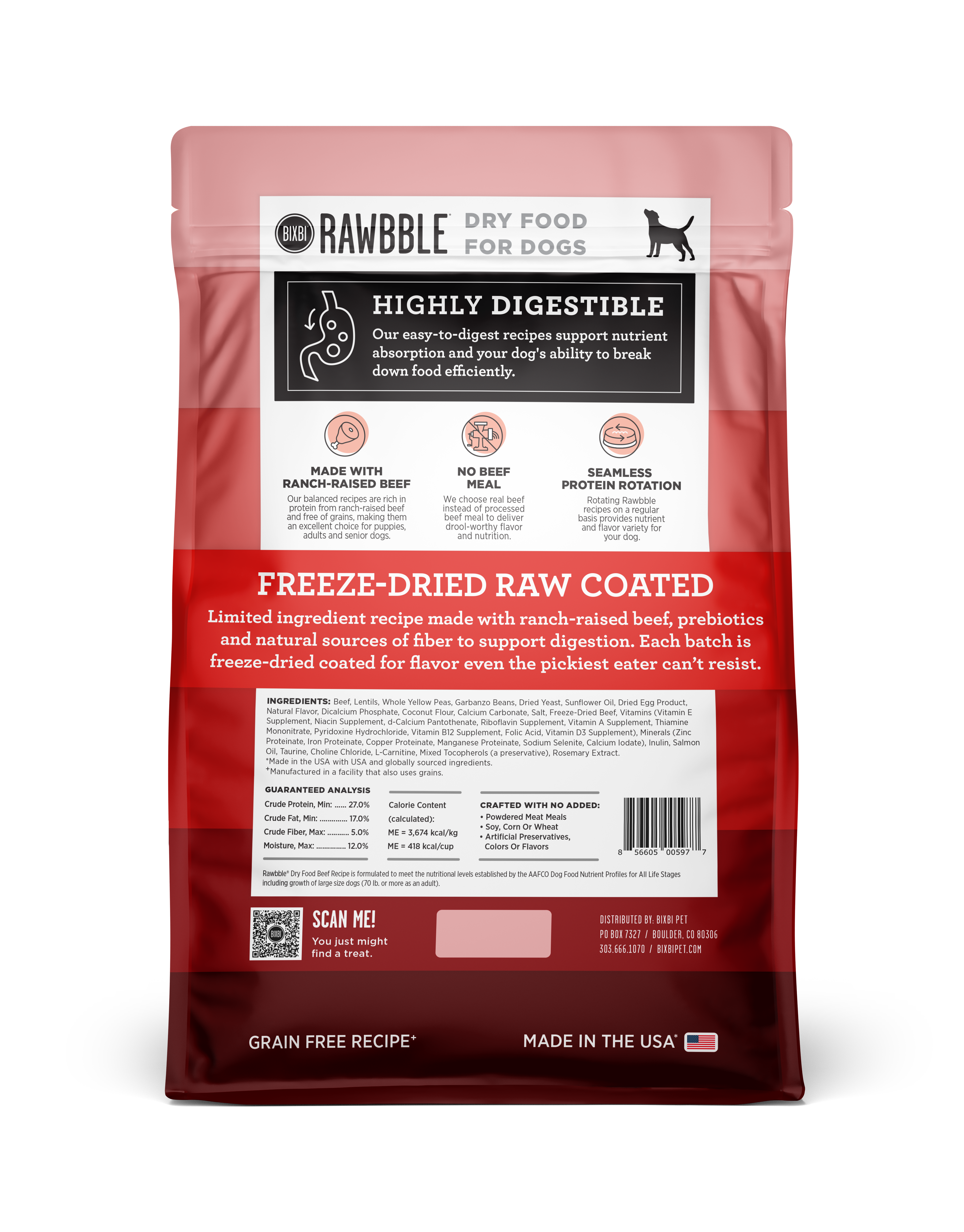 BIXBI - Dry - Rawbble - Beef - 4 lbs