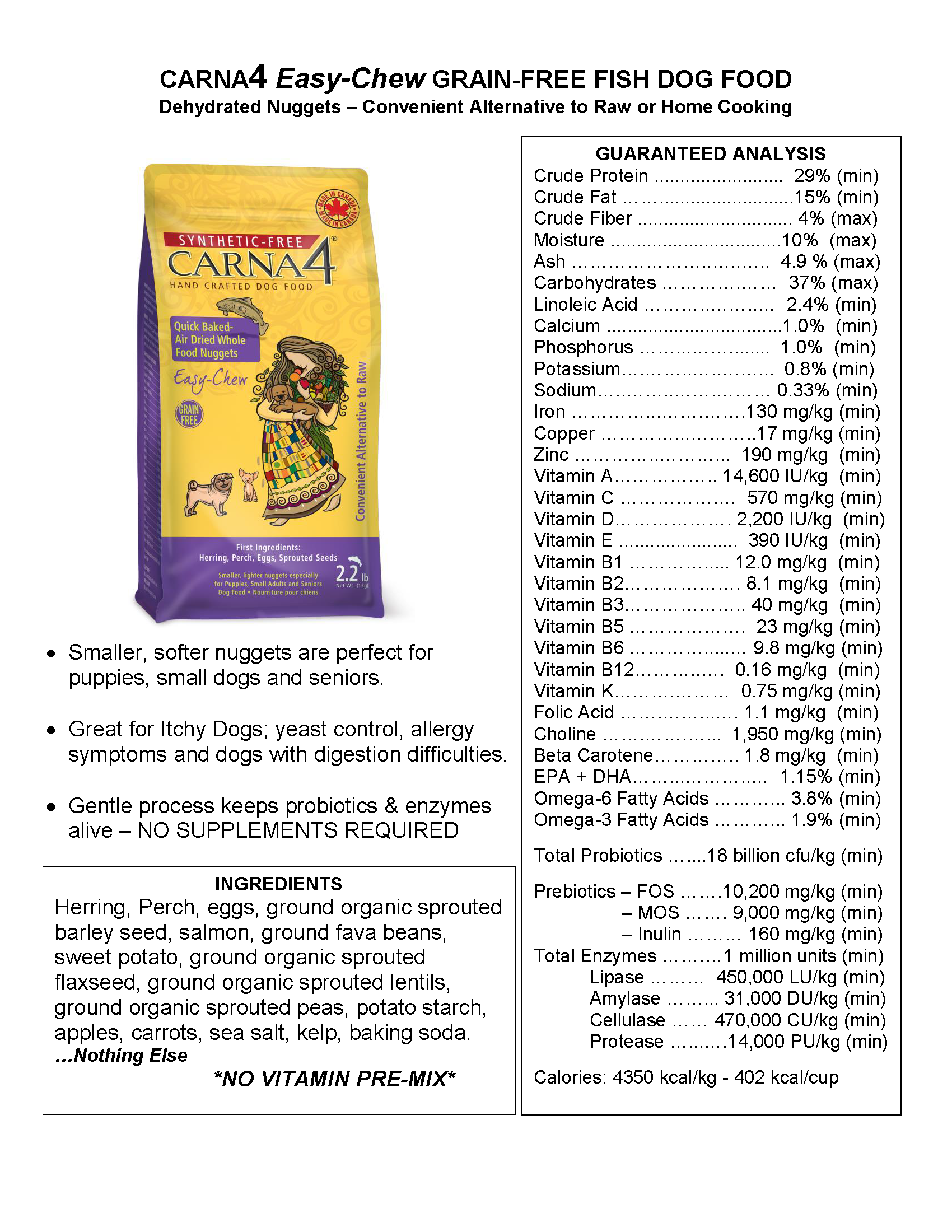 Carna4 - Dog - Fish Easy Chew Formula - Small Breed