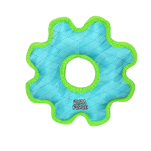 Tuffy Toys - DuraForce Med Gear Ring Tiger Blue-Green