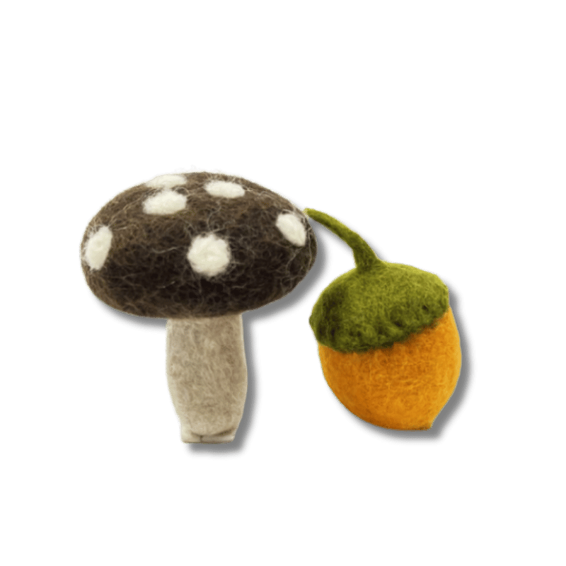 Dharma Dog Karma Cat - Toy - Mushroom & Acorn - 2pk