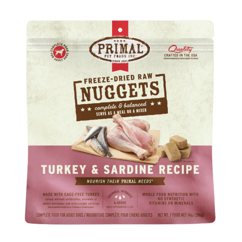 PRIMAL - Canine - Freeze Dried - Nuggets - Turkey & Sardine