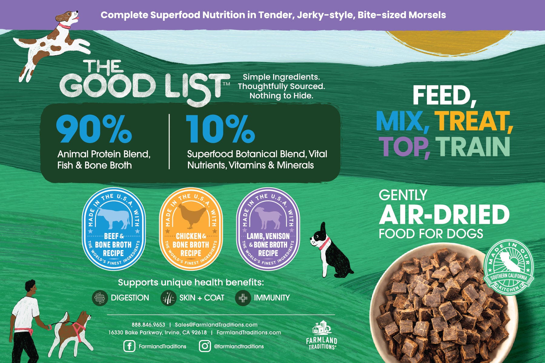 Farmland Traditions - Dog - Air-Dried - The Good List - Superfood - Beef & Bone Broth