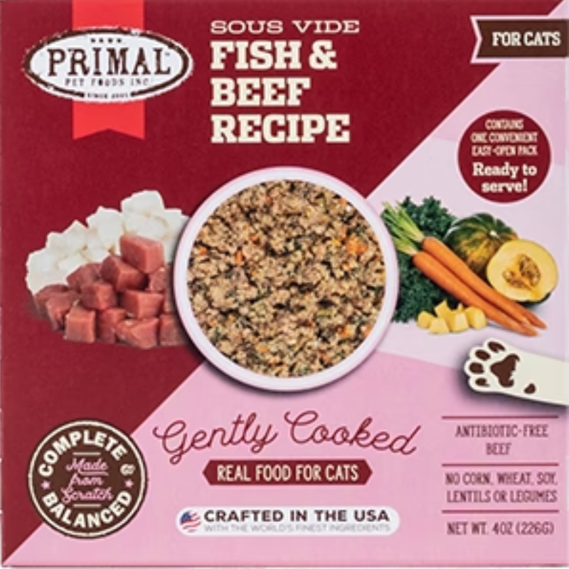 PRIMAL - Gently Cooked- CAT- Fish & Beef - 4oz