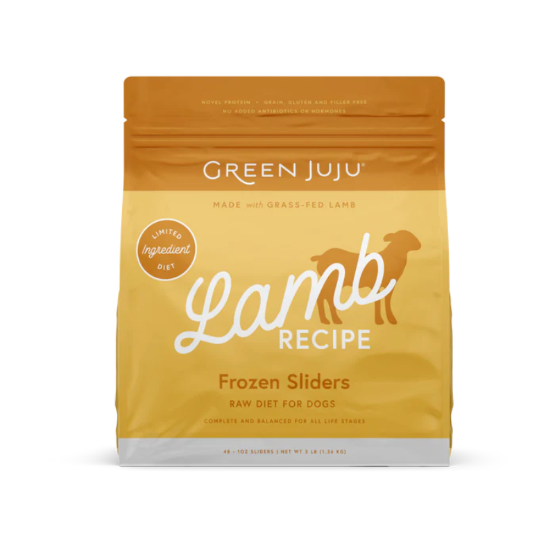 Green Juju -  Frozen Sliders - Lamb Recipe - pets canada