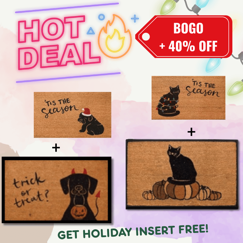 4 Cats & Dogs - Convertible Mat -  BOGO - Halloween & Holiday (Frame Included)