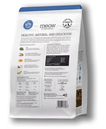 NZ Natural Pet Food Co - Air Dried  - Food - Meow Beef & Hoki  - pets canada