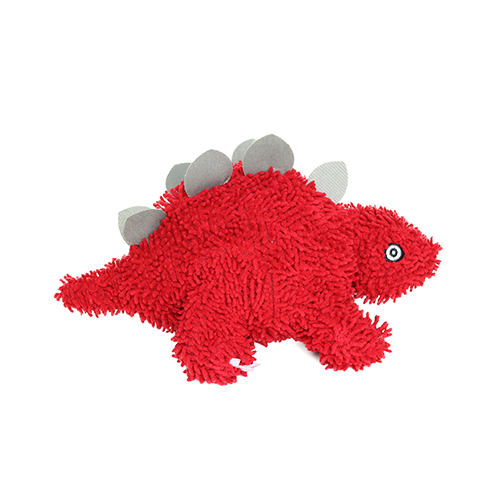 Tuffy Toys - Mighty Microfiber Ball Med Stegosaurus Red