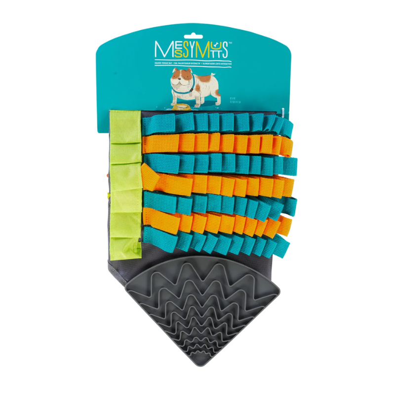 Messy Mutts- 16" Square Forage Mat with Suction & Lick Mat