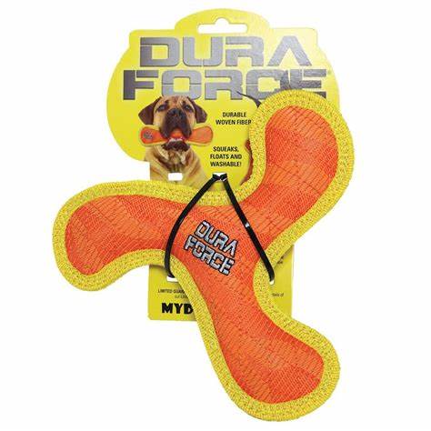 Tuffy Toys - DuraForce Jr Boomerang Tiger Orange-Yellow