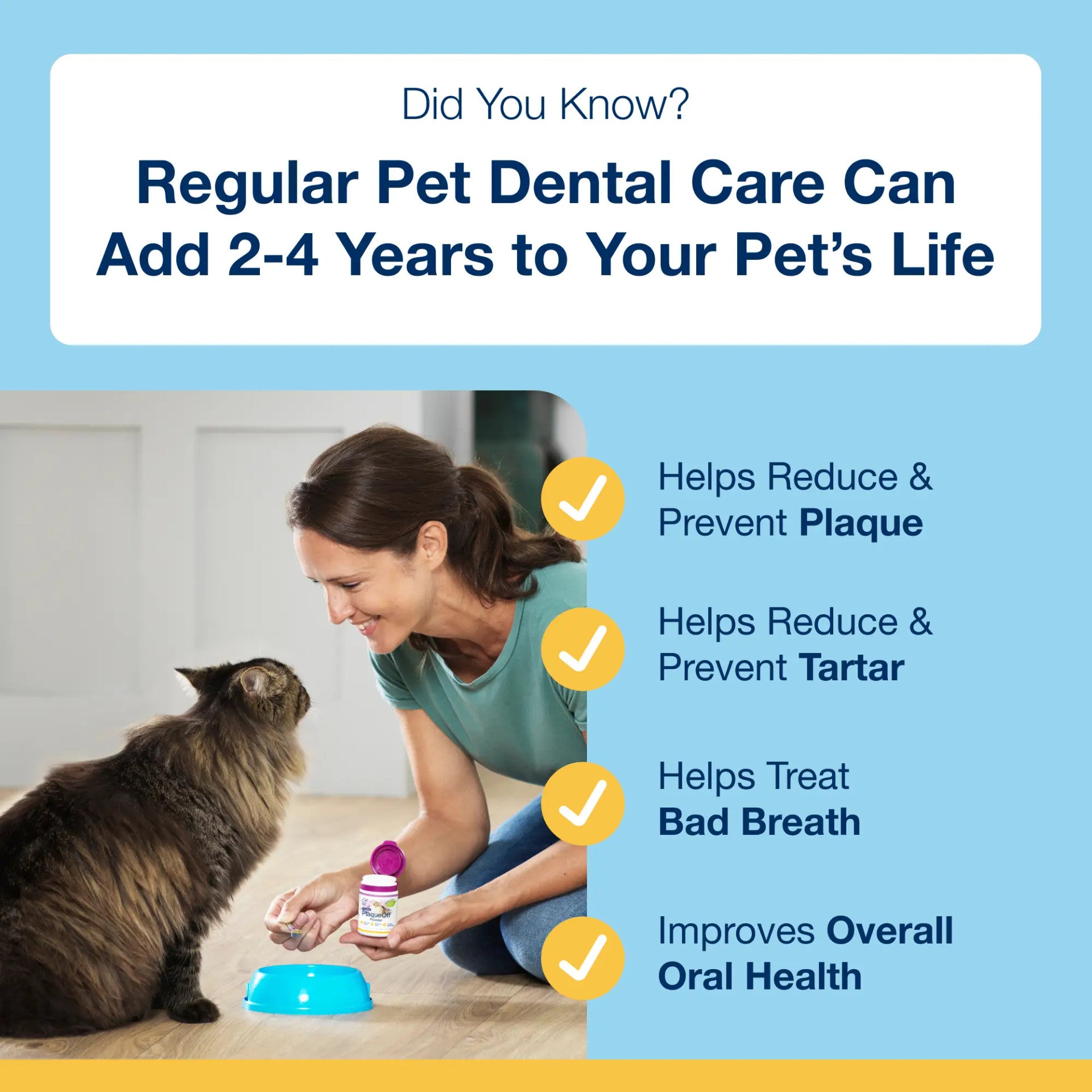 Plaque Off - ProDen - Dental Powder - Cat - 10% Brewer's Yeast - 40 gr