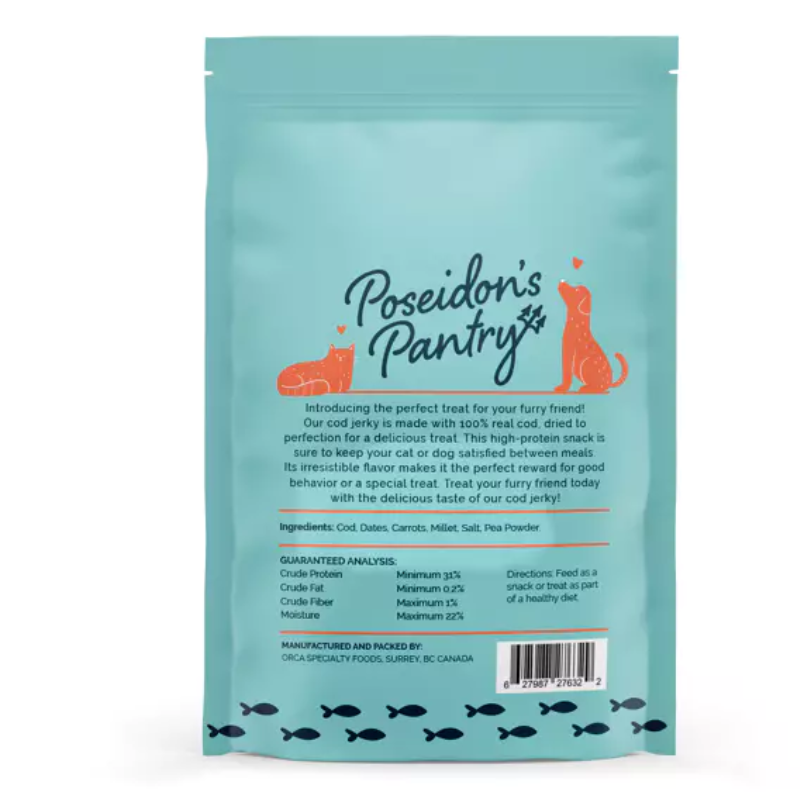 Poseidon’s Pantry Cod Jerky Treats – 3 oz - Pets Canada