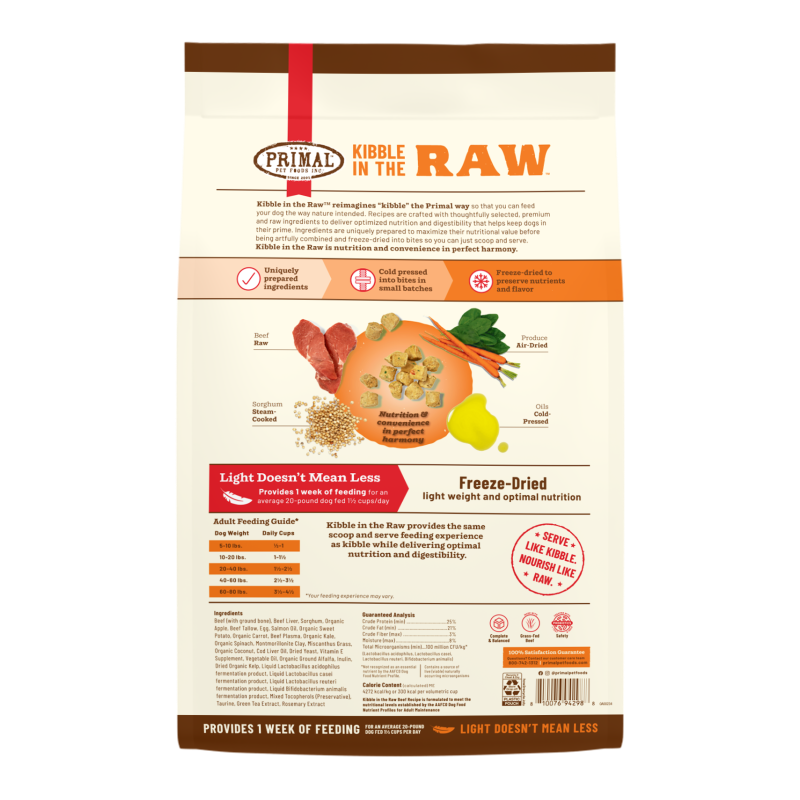 Primal - Kibble in the Raw Beef Recipe (Dog) - 1.5lb