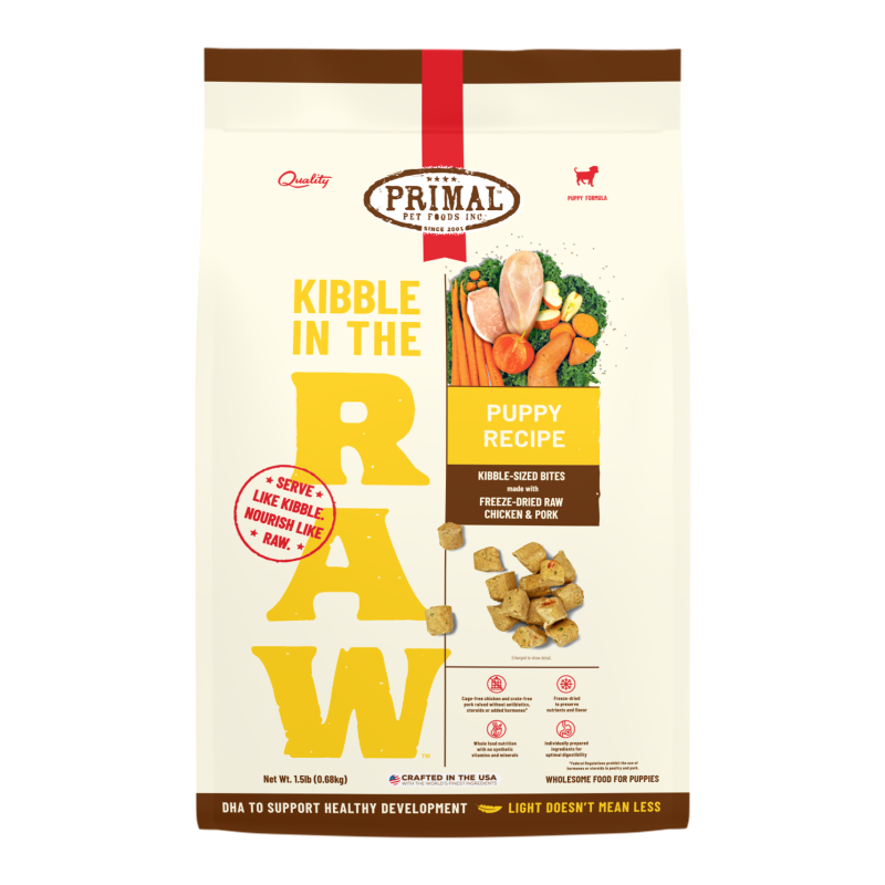 Primal - Kibble in the Raw - PUPPY Recipe - 9lb
