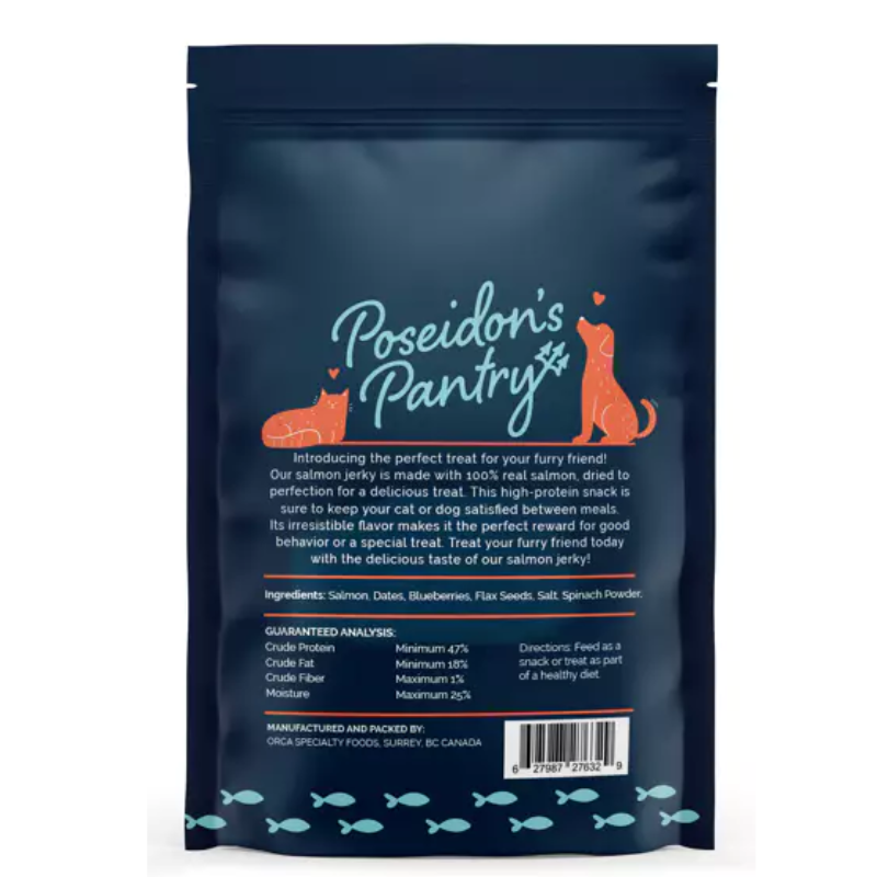 Poseidon’s Pantry Salmon Jerky Treats – 3 oz - Pets Canada