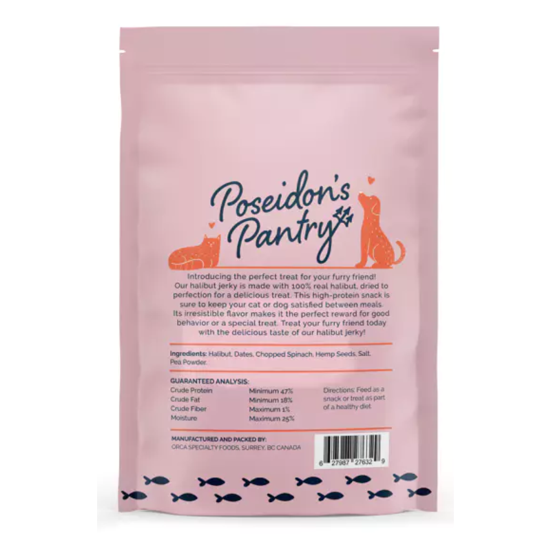 Poseidon’s Pantry - Halibut Jerky Treats – 3 oz - Pets Canada