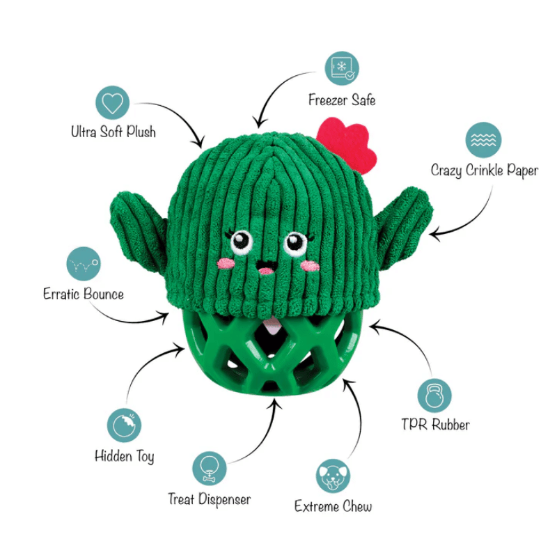 Fringe Studio - Dog - Toy - Durable - Rubber - Dura Club - Prickly But Sweet