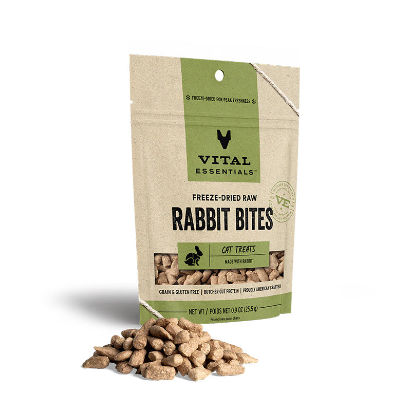 Vital Essentials - Cat GF Freeze-Dried Rabbit Bite  Treats - 0.9 oz