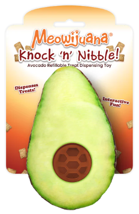 Meowijuana - Knock 'n' Nibble Refillable Treat Dispenser - Avocado