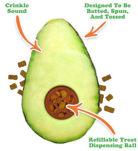 Meowijuana - Knock 'n' Nibble Refillable Treat Dispenser - Avocado