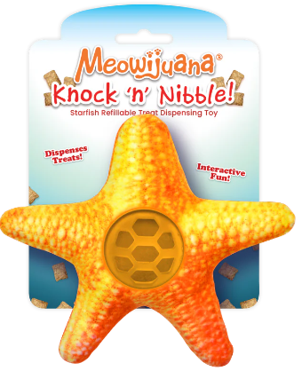 Meowijuana - Knock 'n' Nibble Refillable Treat Dispenser - Starfish