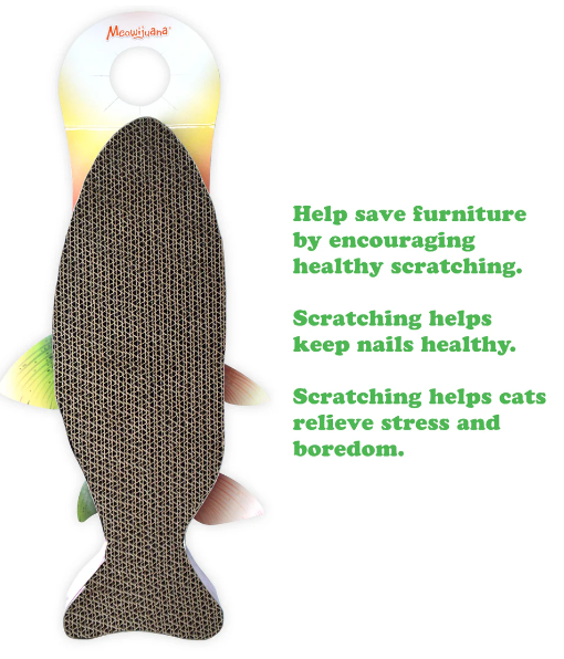 Meowijuana - Sprinkle 'n' Scratch Cat Scratcher - Fish