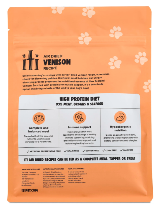iTi - Dog - Air-Dried - Venison - Pouches - 200g - Individuals