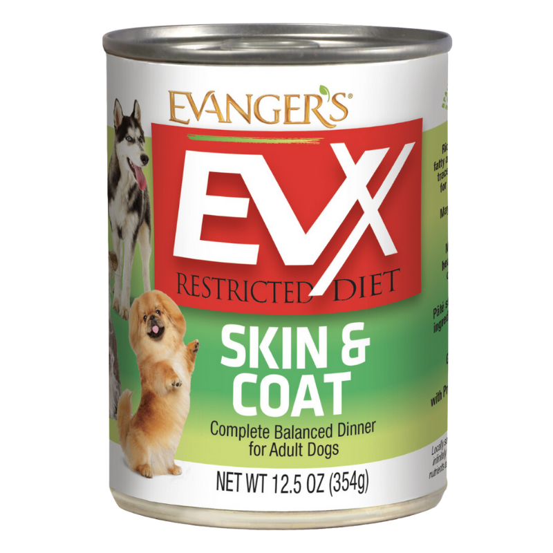 Evangers - Dog - EVX Restricted Diet  - Skin & Coat- 12.5 oz - Case of 12