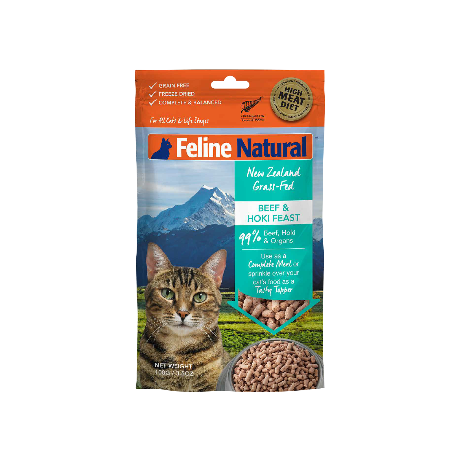 Feline Natural - Freeze Dried -Beef & Hoki Feast