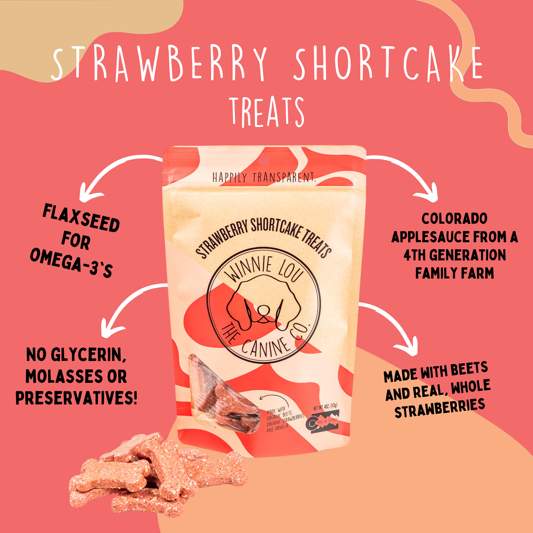 Winnie Lou- Strawberry Shortcake Treats - 4oz