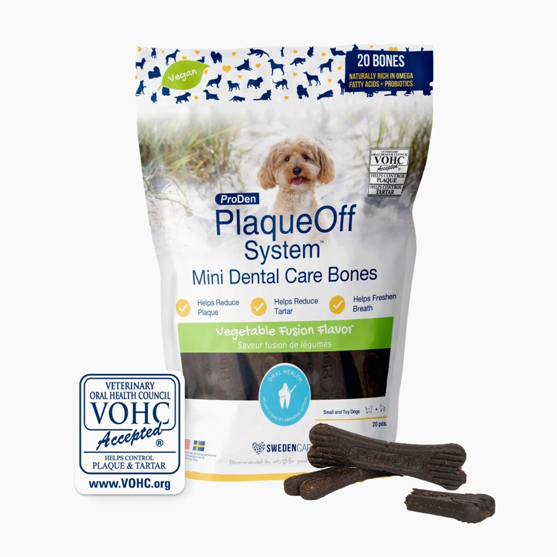 Plaque Off - ProDen - Dental Care Bones - Fusion - Vegetable - Mini