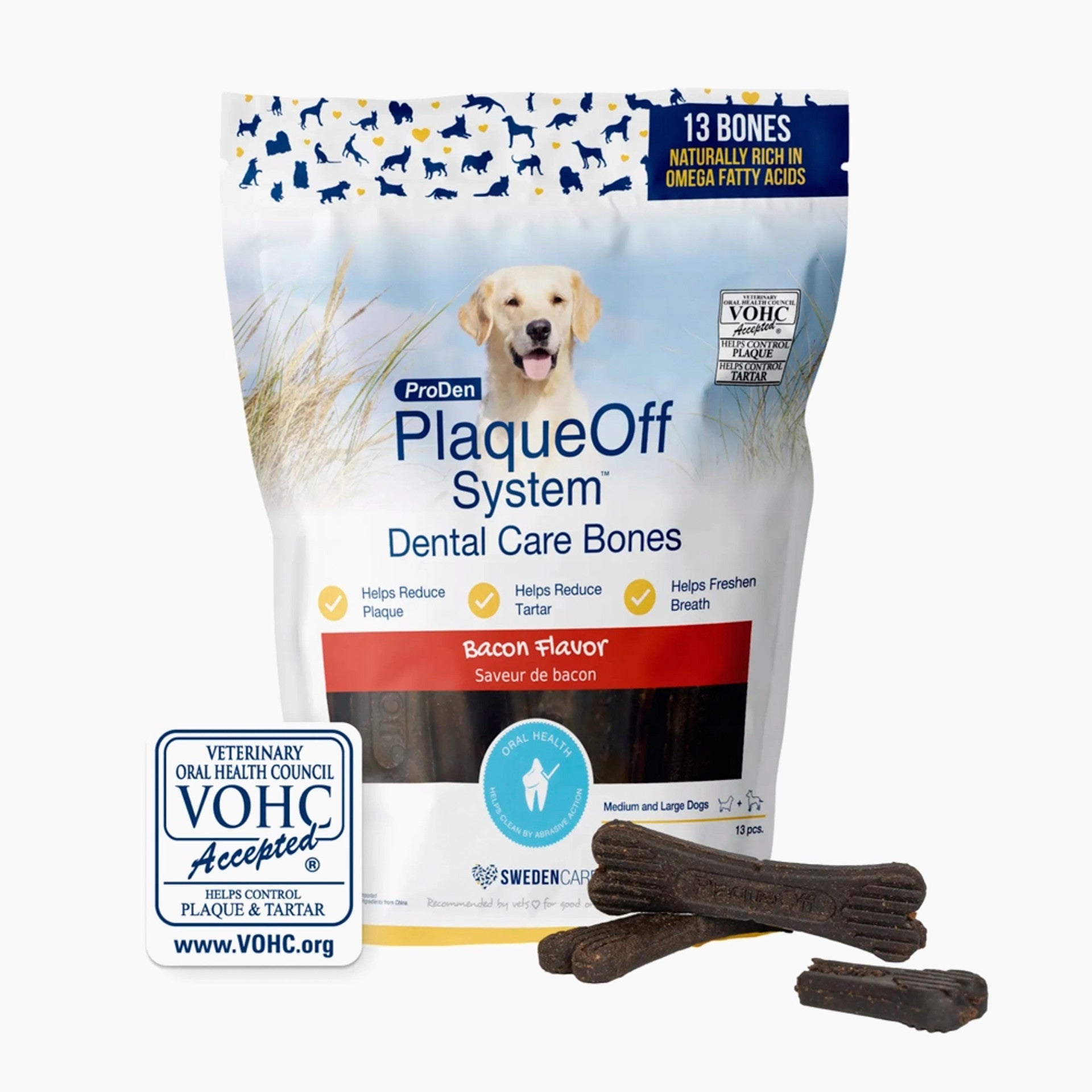 Plaque Off - Dental Care Bones - Bacon