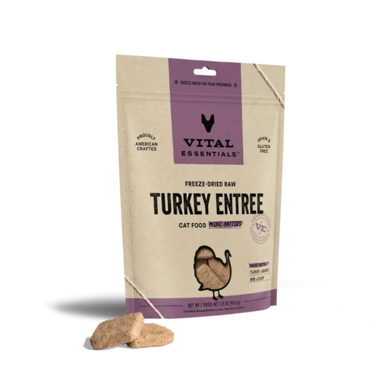 Vital Essentials - Turkey Entree Cat Food Mini Patties 3.5 oz