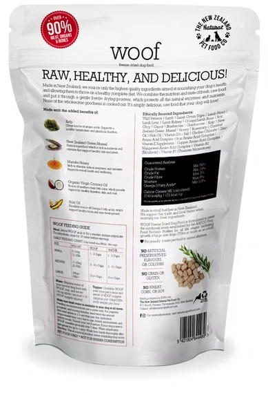 NZ Natural Pet Food Co - Air Dried  - Food - Woof Venison - pets canada