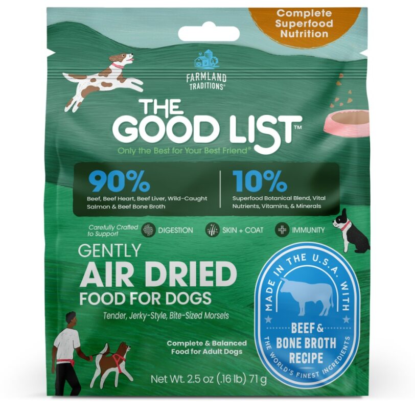 Farmland Traditions - Dog - Air-Dried - The Good List - Superfood - Beef & Bone Broth