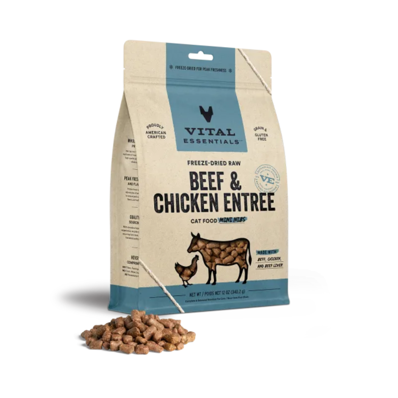 Vital Essentials - Freeze-Dried Raw Beef & Chicken Entree Cat Food Mini Nibs