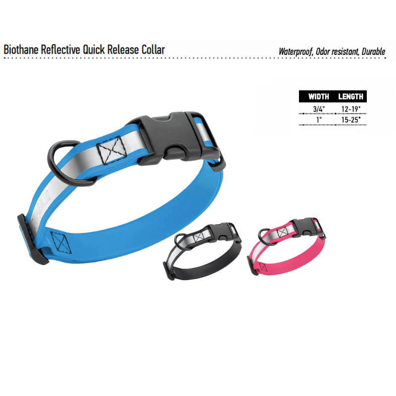 Dogline - Biothane Reflective Quick Release Collar