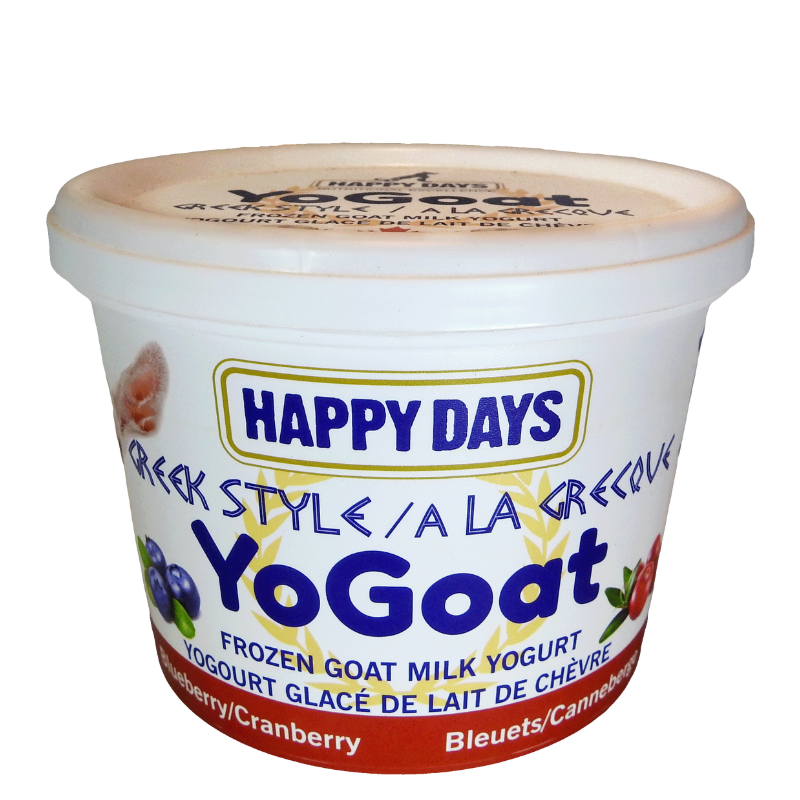 Happy Days - YoGoat Goat Milk Yogurt Blueberry/Cranberry -(Case of 6) x 475g