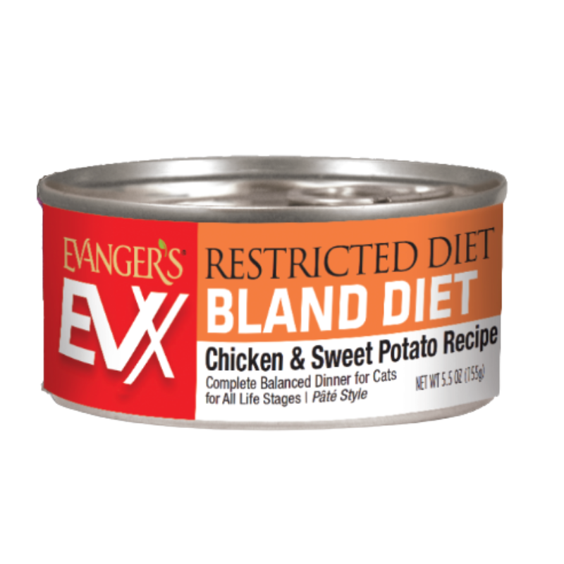 Evangers -  EVX Restricted Diet - Bland Diet Boneless Chicken & Sweet Potato for Cats - 5.5oz- Case of 24